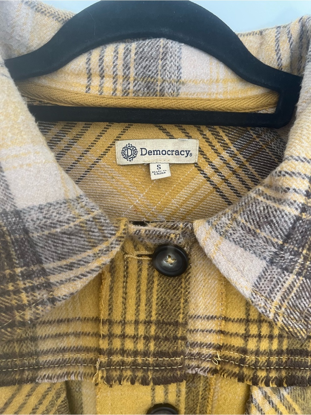 Democracy Yellow Plaid Button-Up Jacket - Picture 4 of 4